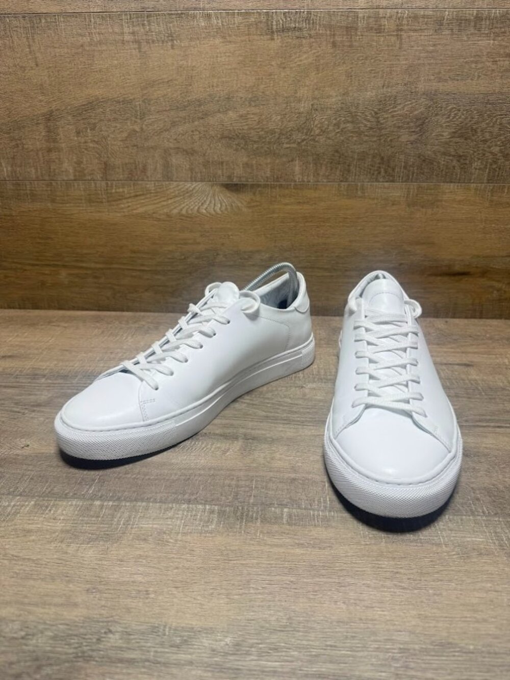 Beckett Simonon Reid White Calfskin Leather Sneakers Men's Size 11.5